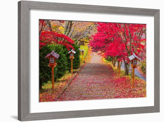 Way to Chureito Pagoda in Autumn, Fujiyoshida, Japan-Bule Sky Studio-Framed Photographic Print