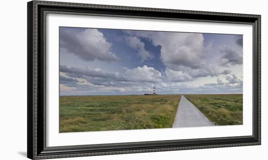 Way to the Lighthouse of Westerhever (Municipality), Schleswig-Holstein, Germany-Rainer Mirau-Framed Photographic Print