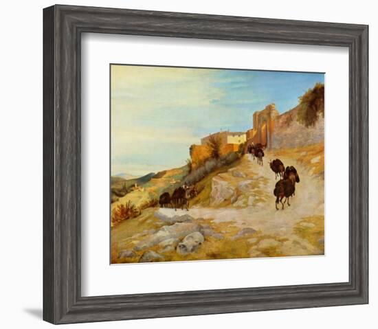 Way up to Narni-Karl Blechen-Framed Art Print