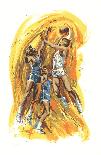 Basketball Game-Wayland Moore-Framed Serigraph