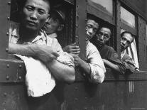 Discharged Japanese Soldiers Take Advantage of Free Transportation After WWII in Hiroshima, Japan-Wayne Miller-Framed Photographic Print