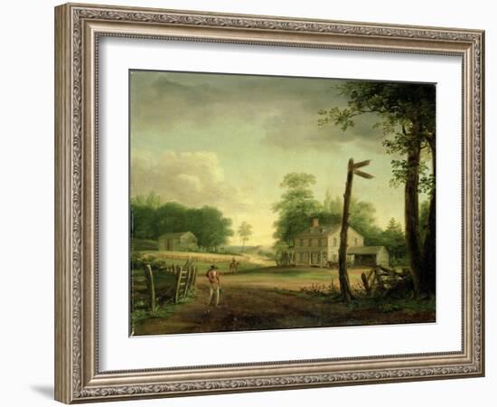 Wayside Inn on Route to Philadelphia-Thomas Birch-Framed Giclee Print