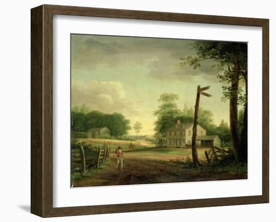 Wayside Inn on Route to Philadelphia-Thomas Birch-Framed Giclee Print