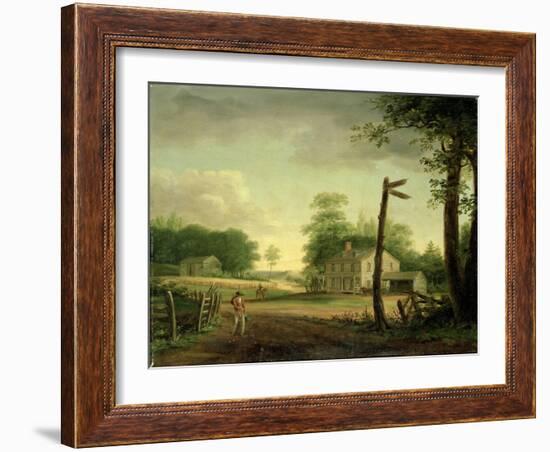 Wayside Inn on Route to Philadelphia-Thomas Birch-Framed Giclee Print