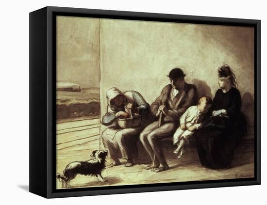 Wayside Railway Station-Honore Daumier-Framed Premier Image Canvas
