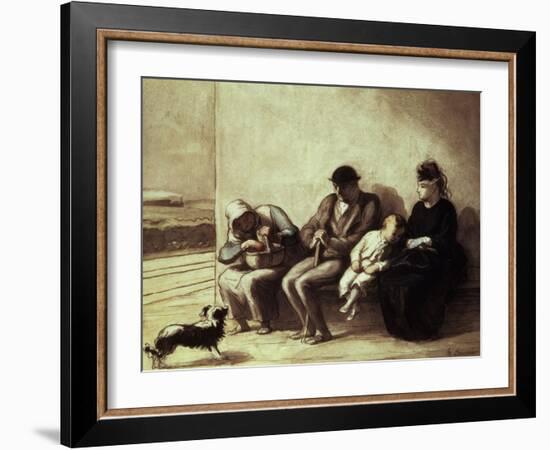 Wayside Railway Station-Honore Daumier-Framed Giclee Print