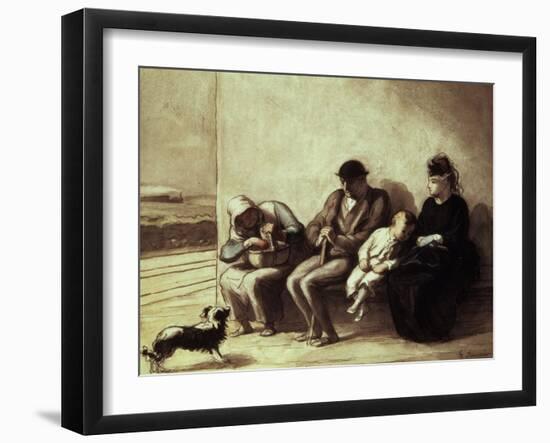 Wayside Railway Station-Honore Daumier-Framed Giclee Print