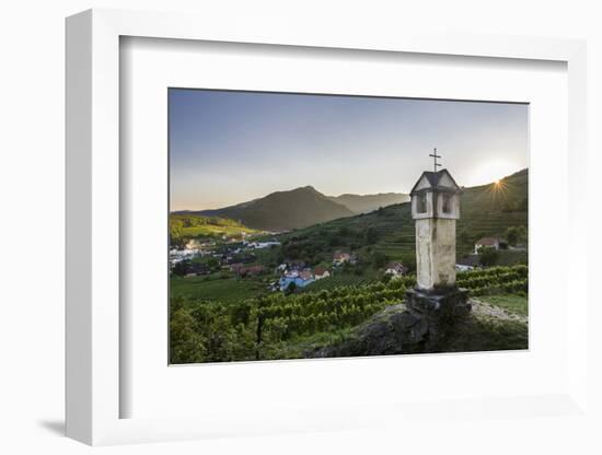 Wayside Shrine Near Old Town Gate Rote Tor in the Village Spitz, in the Vineyards of the Wachau-Martin Zwick-Framed Photographic Print