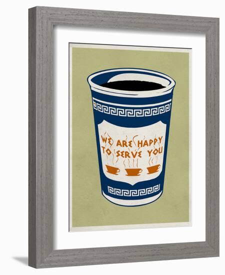 We are Happy to Serve You Retro Poster-null-Framed Art Print