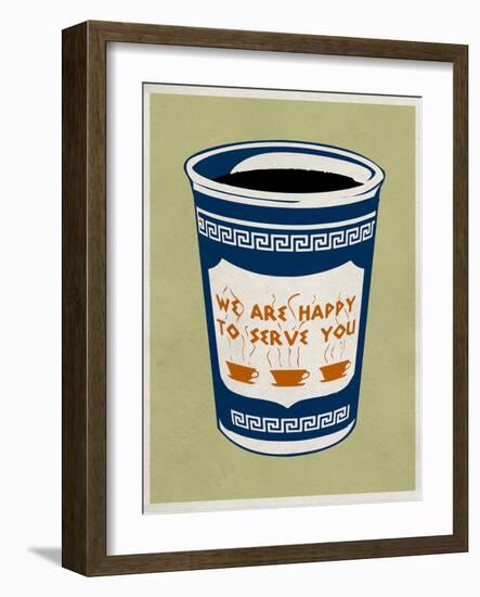 We are Happy to Serve You Retro Poster-null-Framed Art Print