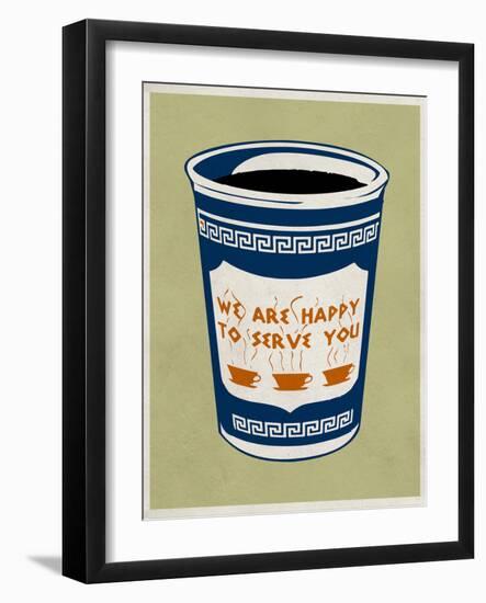 We are Happy to Serve You Retro Poster-null-Framed Art Print