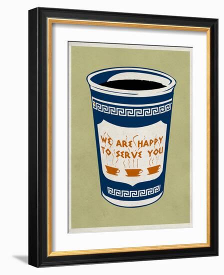 We are Happy to Serve You Retro Poster-null-Framed Art Print