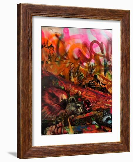 We Are Hawks Bears Deer and Raccoons-Shark Toof-Framed Art Print