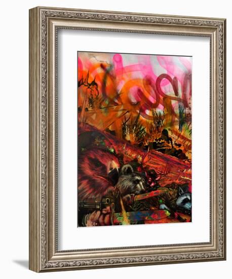 We Are Hawks Bears Deer and Raccoons-Shark Toof-Framed Art Print