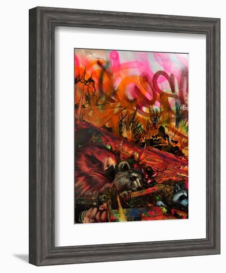 We Are Hawks Bears Deer and Raccoons-Shark Toof-Framed Art Print