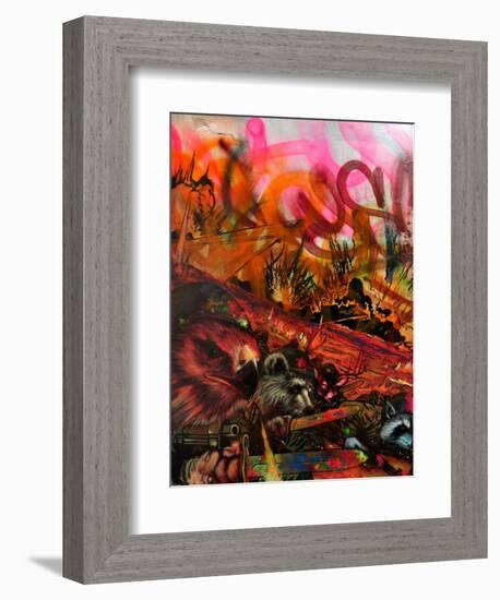 We Are Hawks Bears Deer and Raccoons-Shark Toof-Framed Art Print