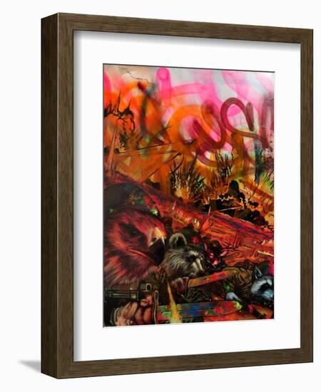 We Are Hawks Bears Deer and Raccoons-Shark Toof-Framed Art Print