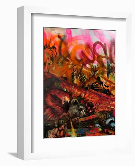 We Are Hawks Bears Deer and Raccoons-Shark Toof-Framed Art Print