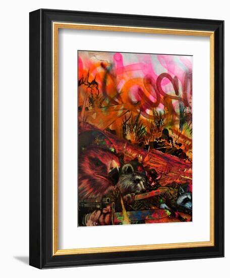 We Are Hawks Bears Deer and Raccoons-Shark Toof-Framed Art Print