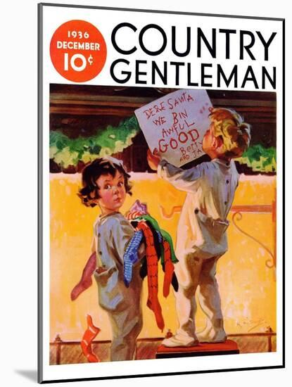 "We Bin Awful Good," Country Gentleman Cover, December 1, 1936-Henry Hintermeister-Mounted Giclee Print