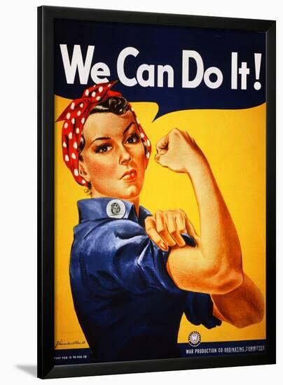 We Can Do It! (Rosie the Riveter)-J. Howard Miller-Framed Art Print