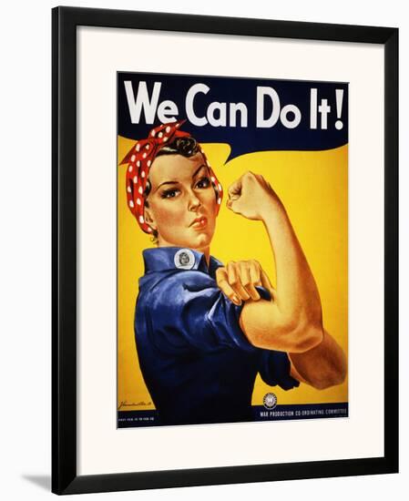 We Can Do It! (Rosie the Riveter)-J. Howard Miller-Framed Art Print