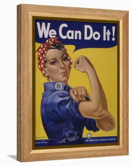 We Can Do It!' World War 2 Poster Boosting Morale of American Women Contributing to the War Effort-null-Framed Stretched Canvas