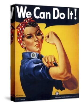 ROSIE THE RIVITOR WWII US PROPAGANDA WE CAN DO IT PAINTING REAL CANVAS ART PRINT
