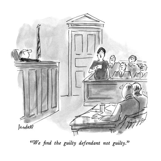 We Find The Guilty Defendant Not Guilty New Yorker Cartoon Premium Giclee Print Frank Modell Art Com