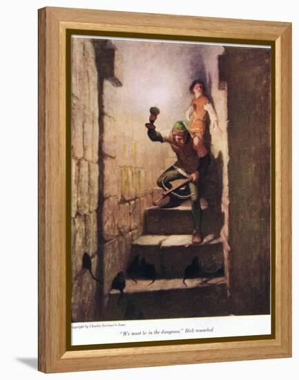 We Must Be in the Dungeons, Dick Remarked, 1916 (Litho)-Newell Convers Wyeth-Framed Premier Image Canvas