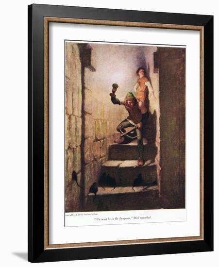 We Must Be in the Dungeons, Dick Remarked, 1916 (Litho)-Newell Convers Wyeth-Framed Giclee Print