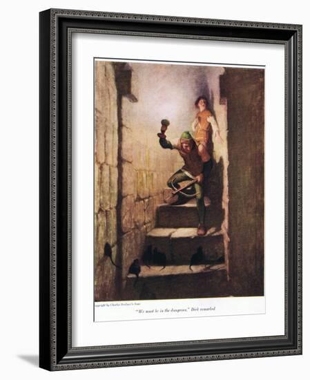 We Must Be in the Dungeons, Dick Remarked, 1916 (Litho)-Newell Convers Wyeth-Framed Giclee Print