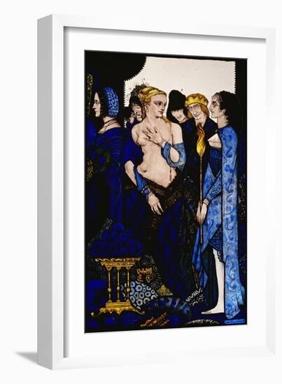 "We Named Lucrezia Crivelli and Titian's Lady with Amber Belly" Illustration by Harry Clarke from…-Harry Clarke-Framed Giclee Print