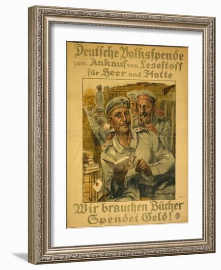 "We Need Books, Donate Money!", 1917-Max Antlers-Framed Giclee Print