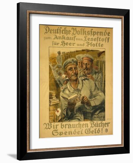 "We Need Books, Donate Money!", 1917-Max Antlers-Framed Giclee Print