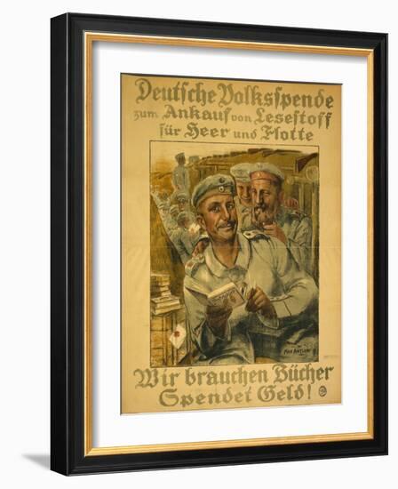 "We Need Books, Donate Money!", 1917-Max Antlers-Framed Giclee Print