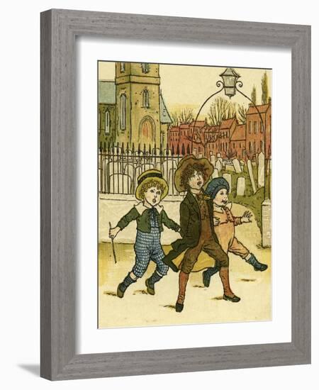 We're all jolly boys-Kate Greenaway-Framed Giclee Print