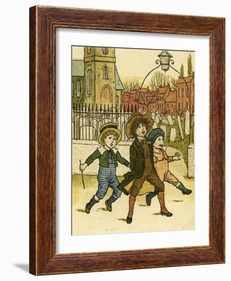 We're all jolly boys-Kate Greenaway-Framed Giclee Print