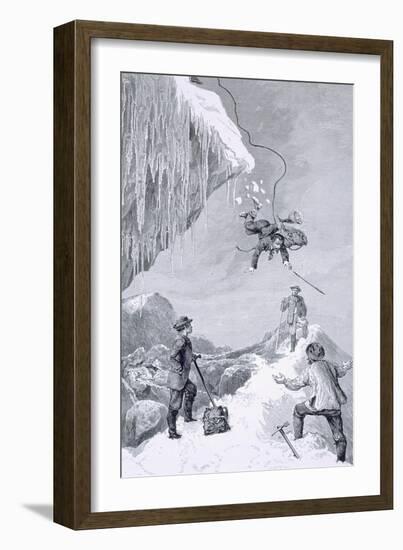 We Saw a Toe - It Seemed to Belong to Moore, The Ascent of the Matterhorn Whymper, c.1860-Edward Whymper-Framed Giclee Print