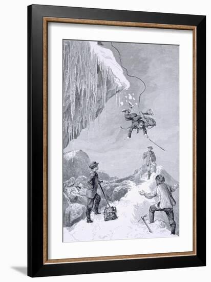 We Saw a Toe - It Seemed to Belong to Moore, The Ascent of the Matterhorn Whymper, c.1860-Edward Whymper-Framed Giclee Print