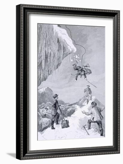 We Saw a Toe - It Seemed to Belong to Moore, The Ascent of the Matterhorn Whymper, c.1860-Edward Whymper-Framed Giclee Print