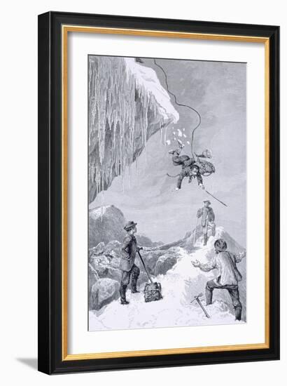 We Saw a Toe - It Seemed to Belong to Moore, The Ascent of the Matterhorn Whymper, c.1860-Edward Whymper-Framed Giclee Print