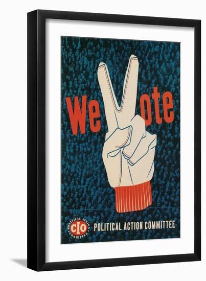 We Vote, Glove with V Sign Poster-null-Framed Giclee Print