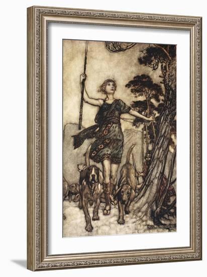 We Will, Fair Queen, Up to the Mountain's Top, and Mark the Musical Confusion of Hounds-Arthur Rackham-Framed Giclee Print