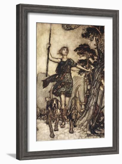 We Will, Fair Queen, Up to the Mountain's Top, and Mark the Musical Confusion of Hounds-Arthur Rackham-Framed Giclee Print