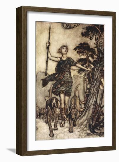 We Will, Fair Queen, Up to the Mountain's Top, and Mark the Musical Confusion of Hounds-Arthur Rackham-Framed Giclee Print