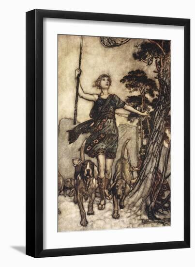 We Will, Fair Queen, Up to the Mountain's Top, and Mark the Musical Confusion of Hounds-Arthur Rackham-Framed Giclee Print