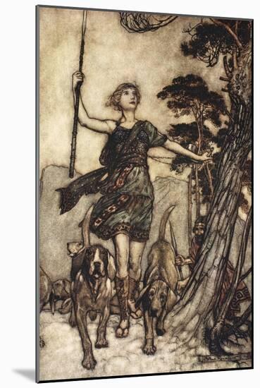 We Will, Fair Queen, Up to the Mountain's Top, and Mark the Musical Confusion of Hounds-Arthur Rackham-Mounted Giclee Print