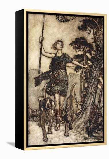 We Will, Fair Queen, Up to the Mountain's Top, and Mark the Musical Confusion of Hounds-Arthur Rackham-Framed Premier Image Canvas