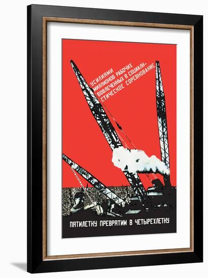We Will Turn the Five-Year Plan into a Four-Year Plan-Gustav Klutsis-Framed Art Print